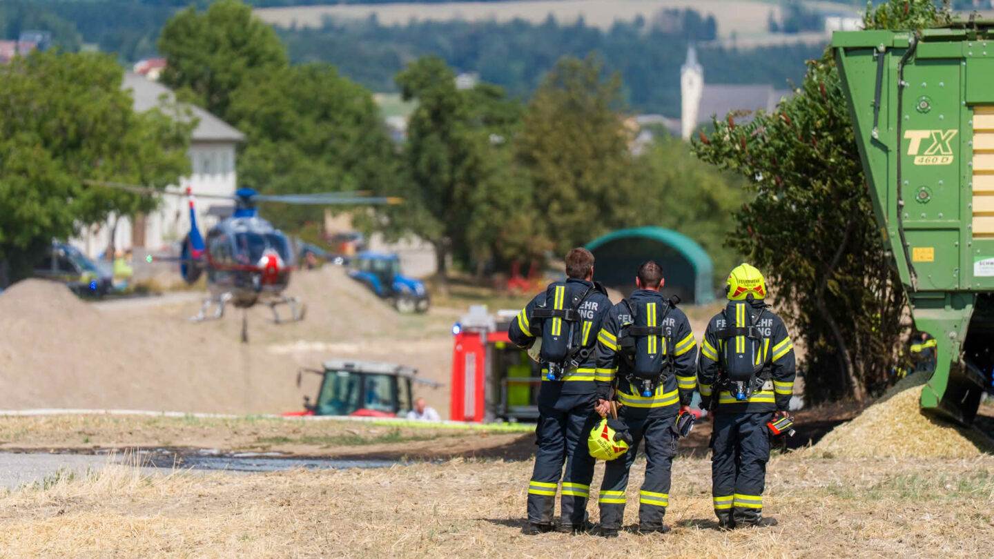 Traktorbrand in Altenberg