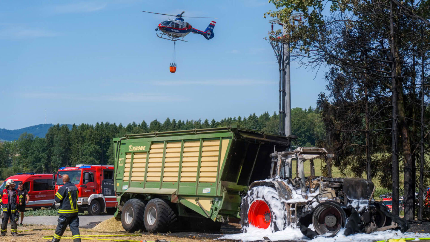 Traktorbrand in Altenberg